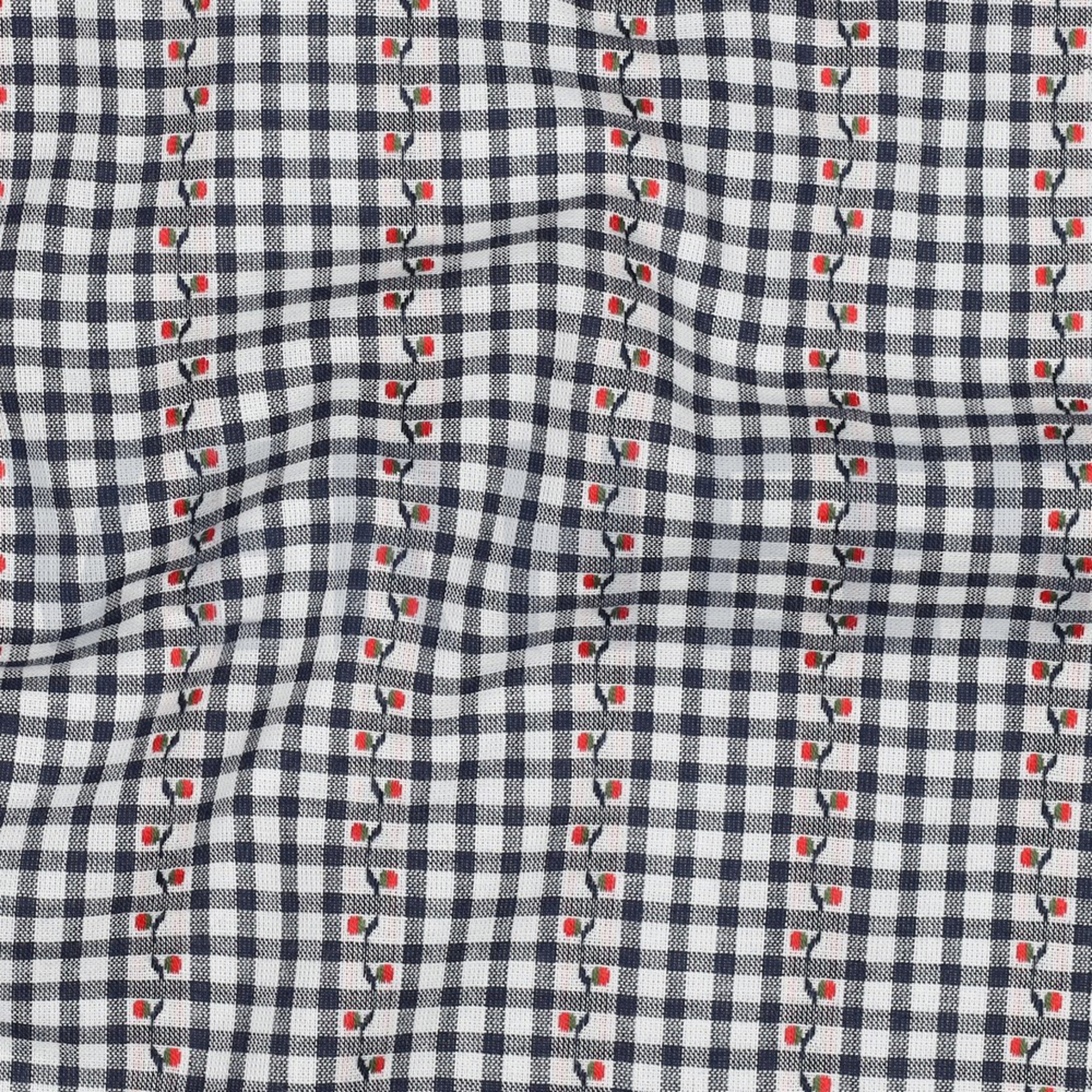 COTTON JACQUARD FLOWERS NAVY (high resolution) #2