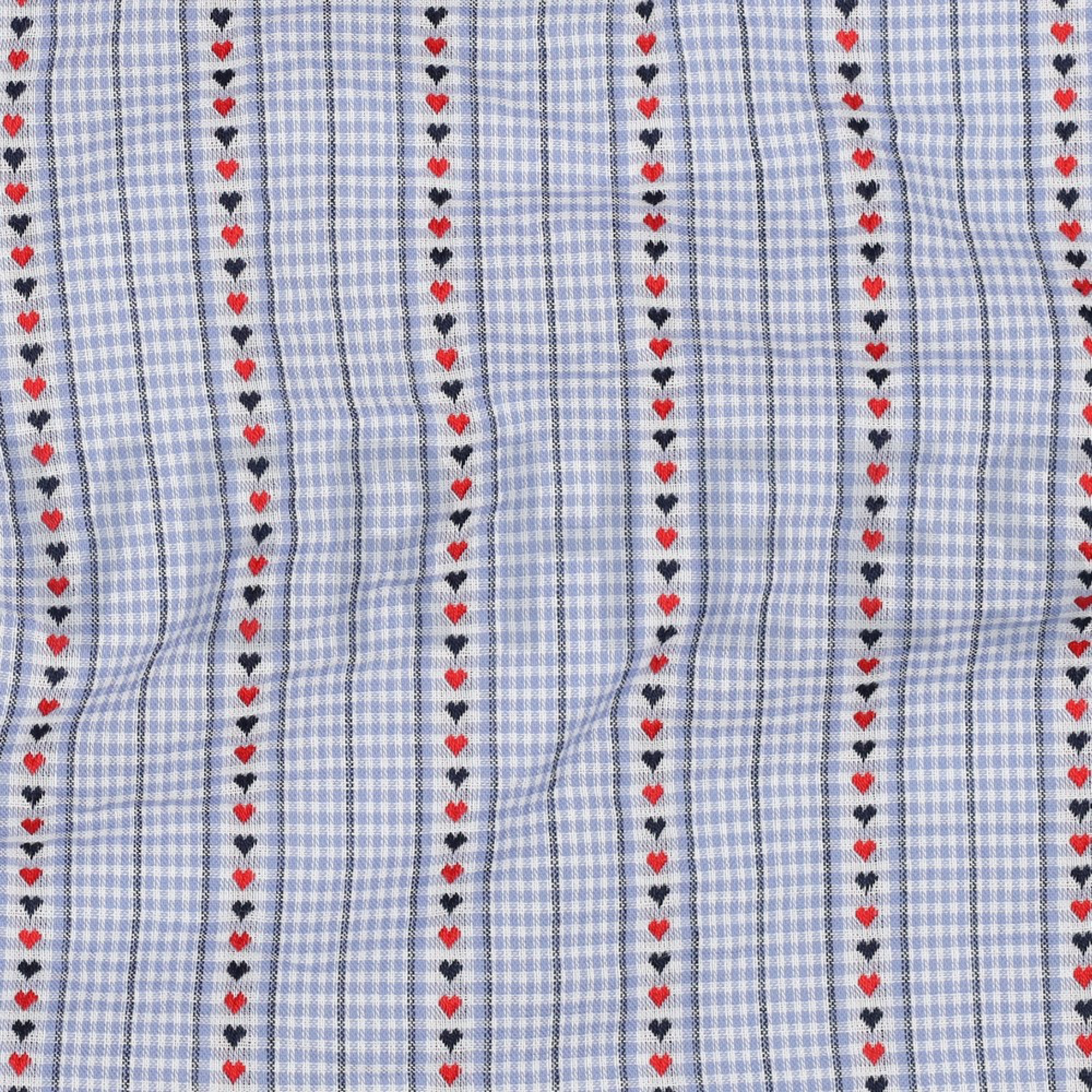 COTTON JACQUARD HEARTS LIGHT BLUE (high resolution) #2