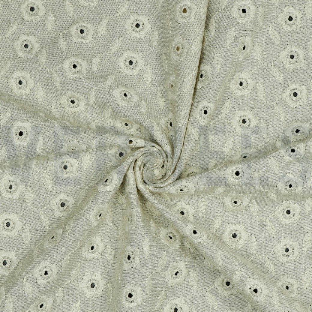 LINEN VISCOSE EMBROIDERY NATURAL #2