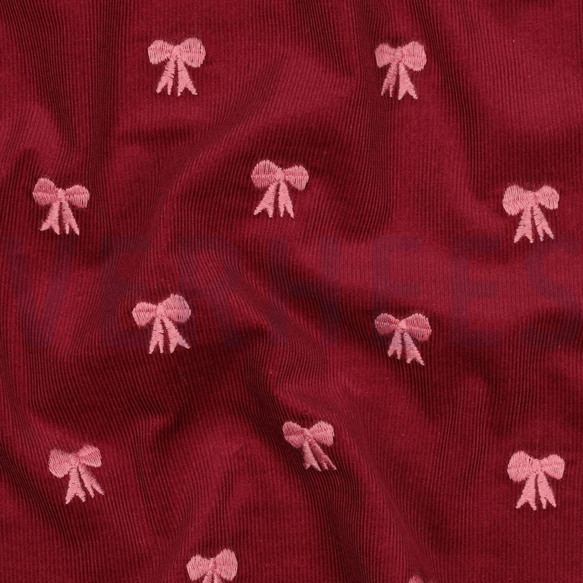 BABYCORD EMBROIDERY BOWS BORDEAUX (high resolution) #2