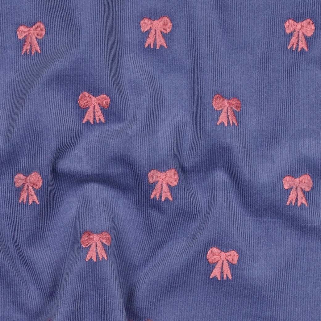 BABYCORD EMBROIDERY BOWS JEANS #2