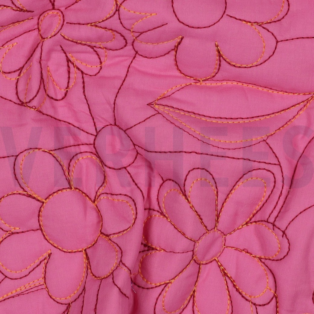 COTTON STEPPED FLOWERS PINK #2