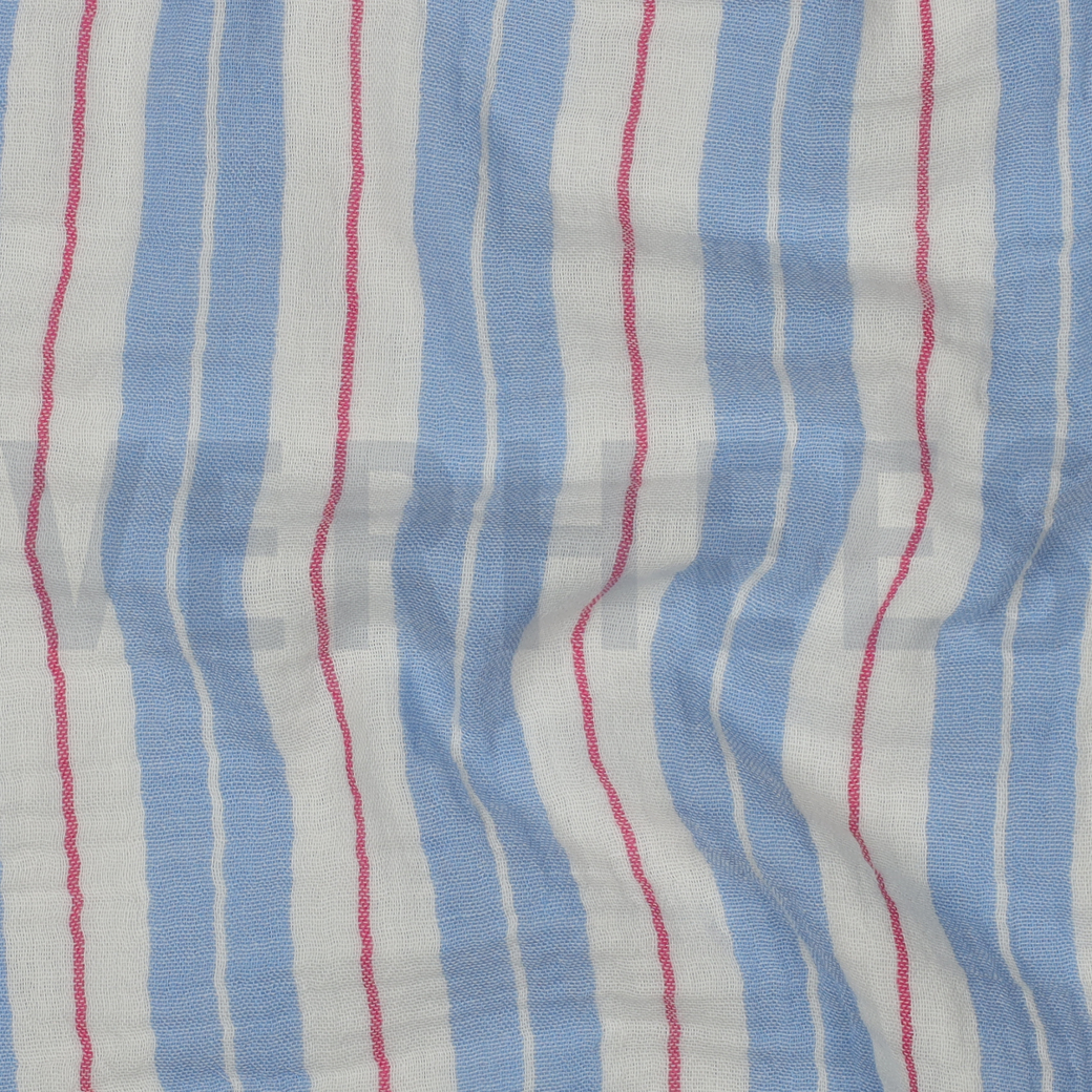 DOUBLE GAUZE YARN DYED STRIPES BLUE #2