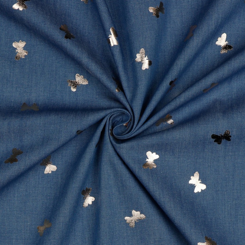 JEANS FOIL BUTTERFLIES BLEACHED #2