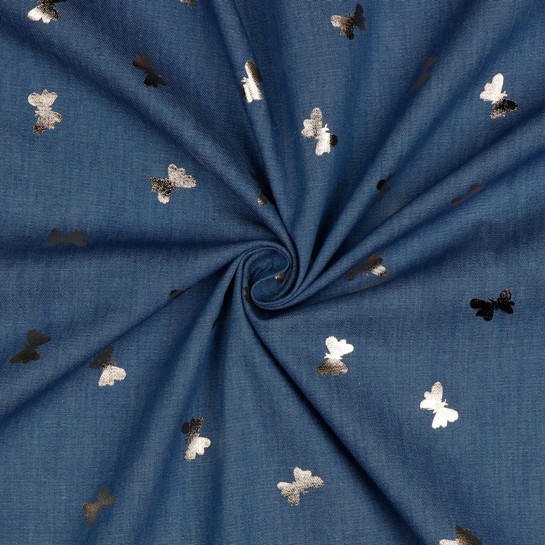 JEANS FOIL BUTTERFLIES BLEACHED #7