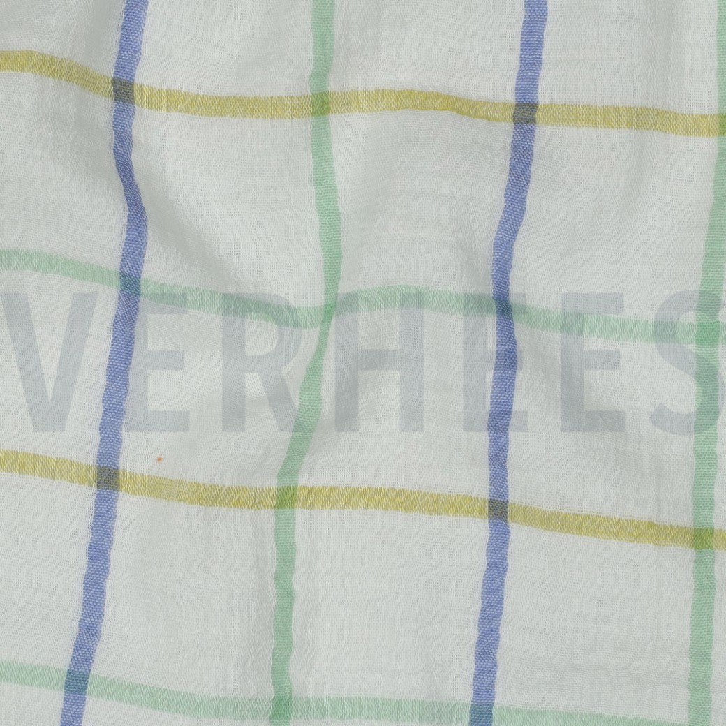 DOUBLE GAUZE YARN DYED CHECKS GREEN #2