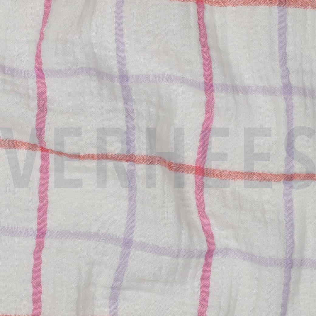 DOUBLE GAUZE YARN DYED CHECKS LAVENDER #2