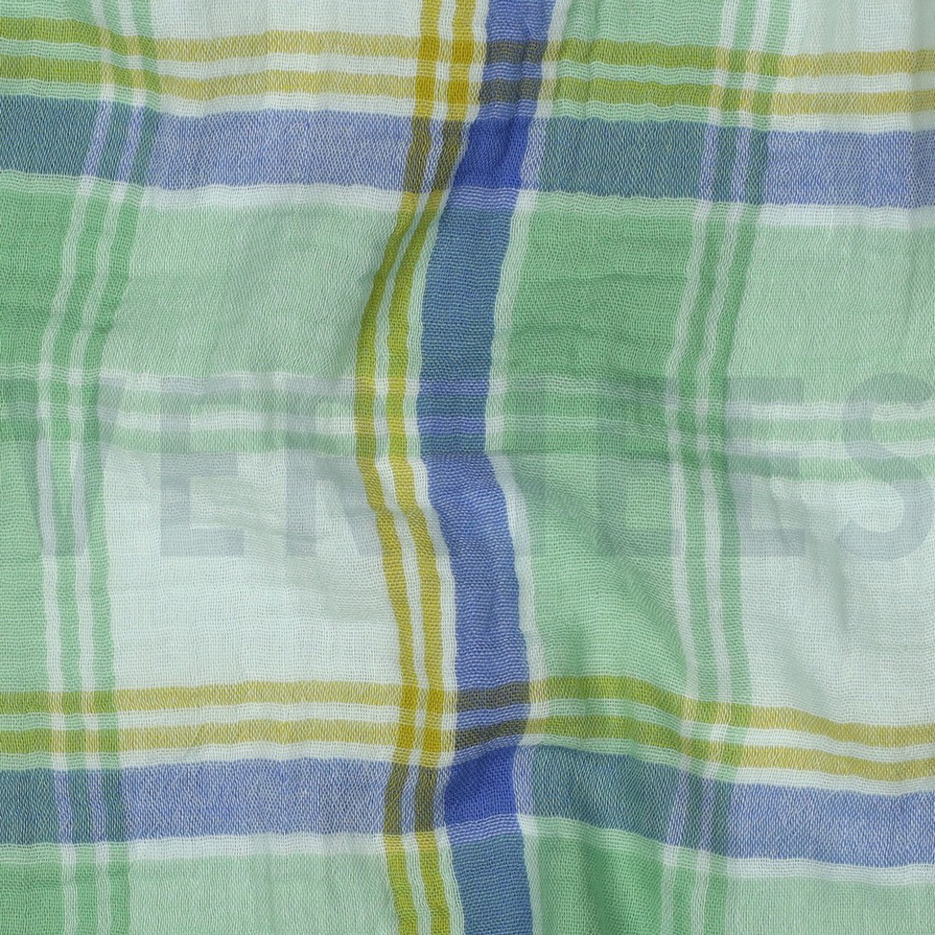 DOUBLE GAUZE YARN DYED CHECKS GREEN #2