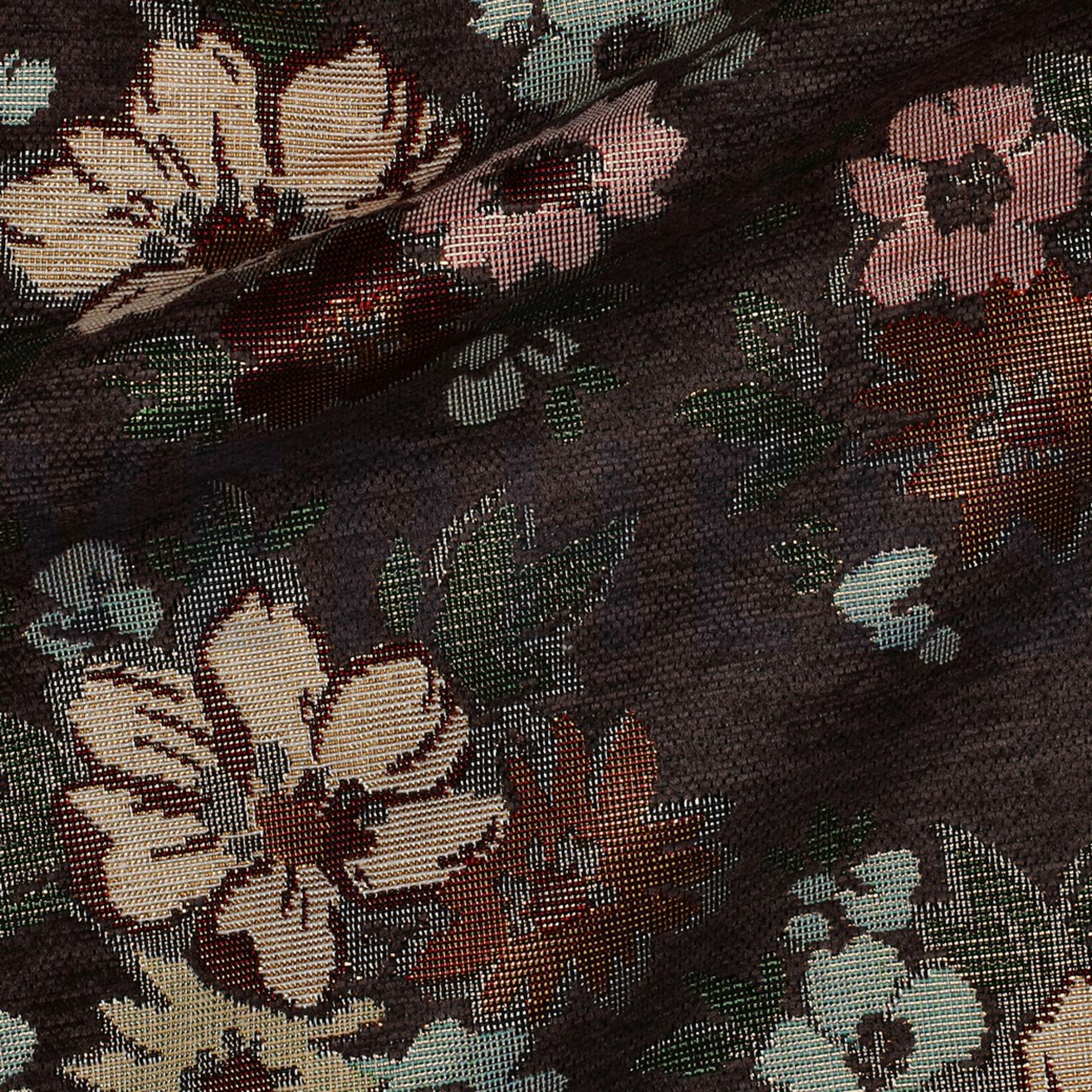 GOBELIN CHENILLE FLOWERS BROWN (high resolution) #2