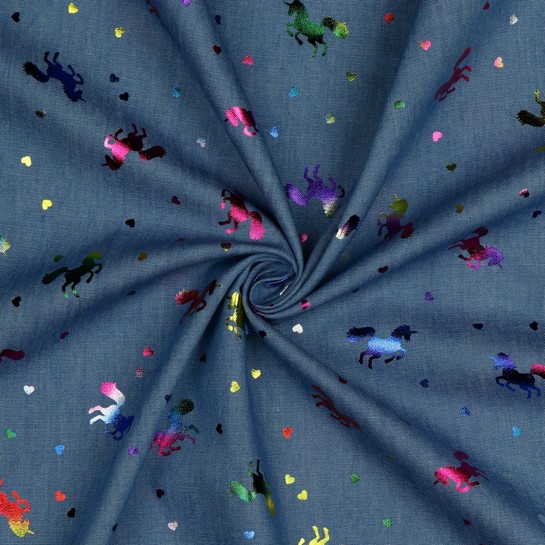 JEANS FOIL UNICORNS BLEACHED #7