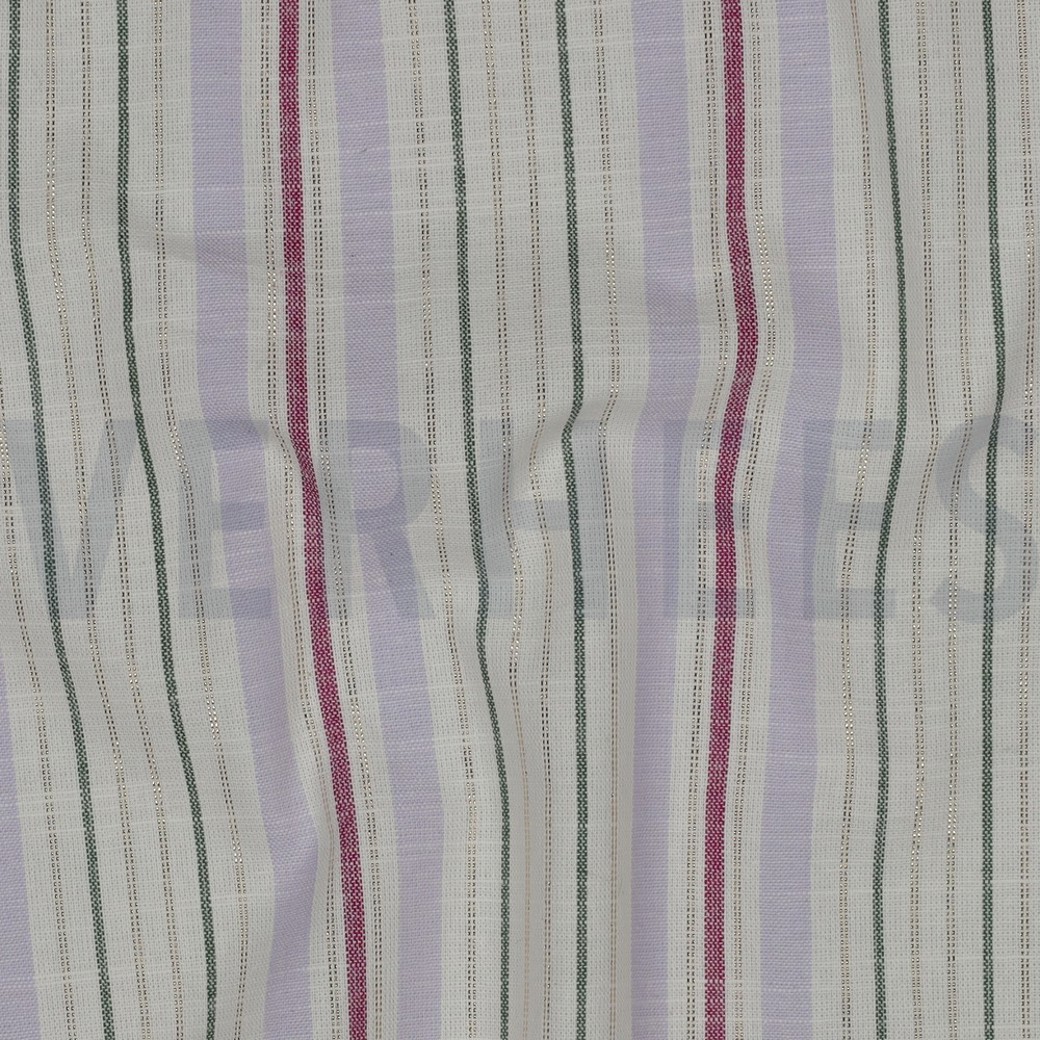 COTTON YARN DYED STRIPES LUREX LILAC #2