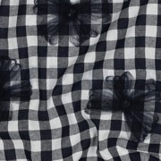 COTTON YARN DYED CHECKS TULE FLOWERS NAVY (thumbnail) #2