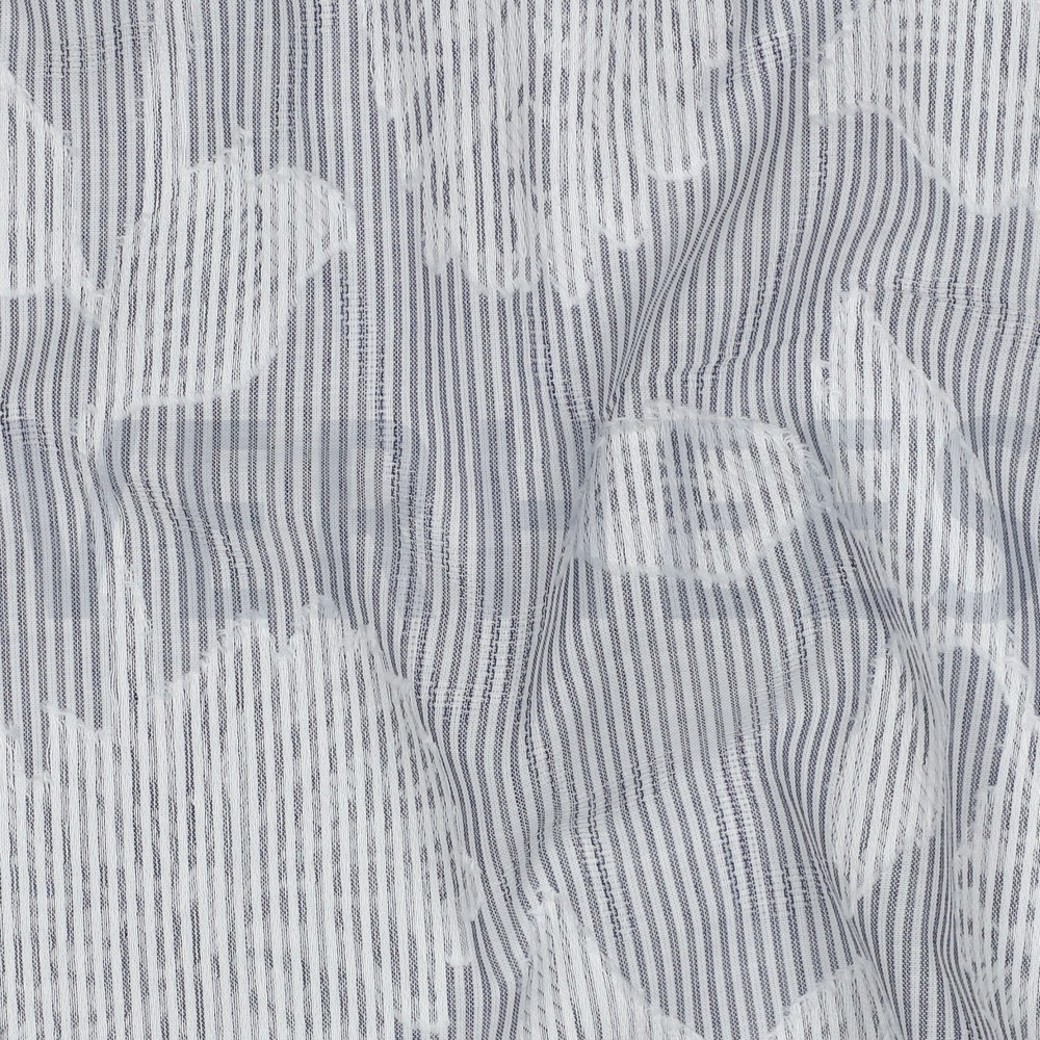 COTTON YARN DYED STRIPES JACQUARD FLOWERS NAVY #2