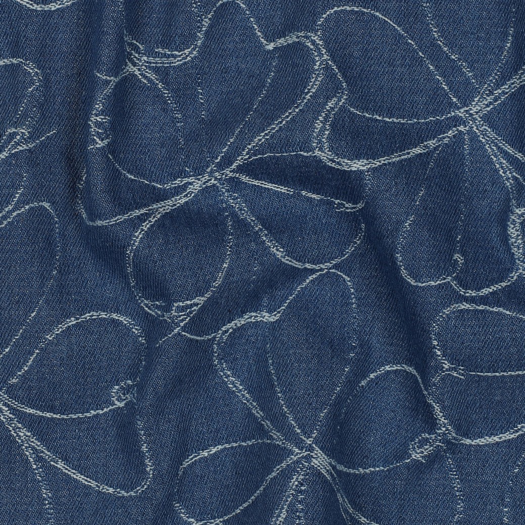 DENIM JACQUARD FLOWERS INDIGO #2