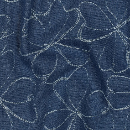 DENIM JACQUARD FLOWERS INDIGO #7