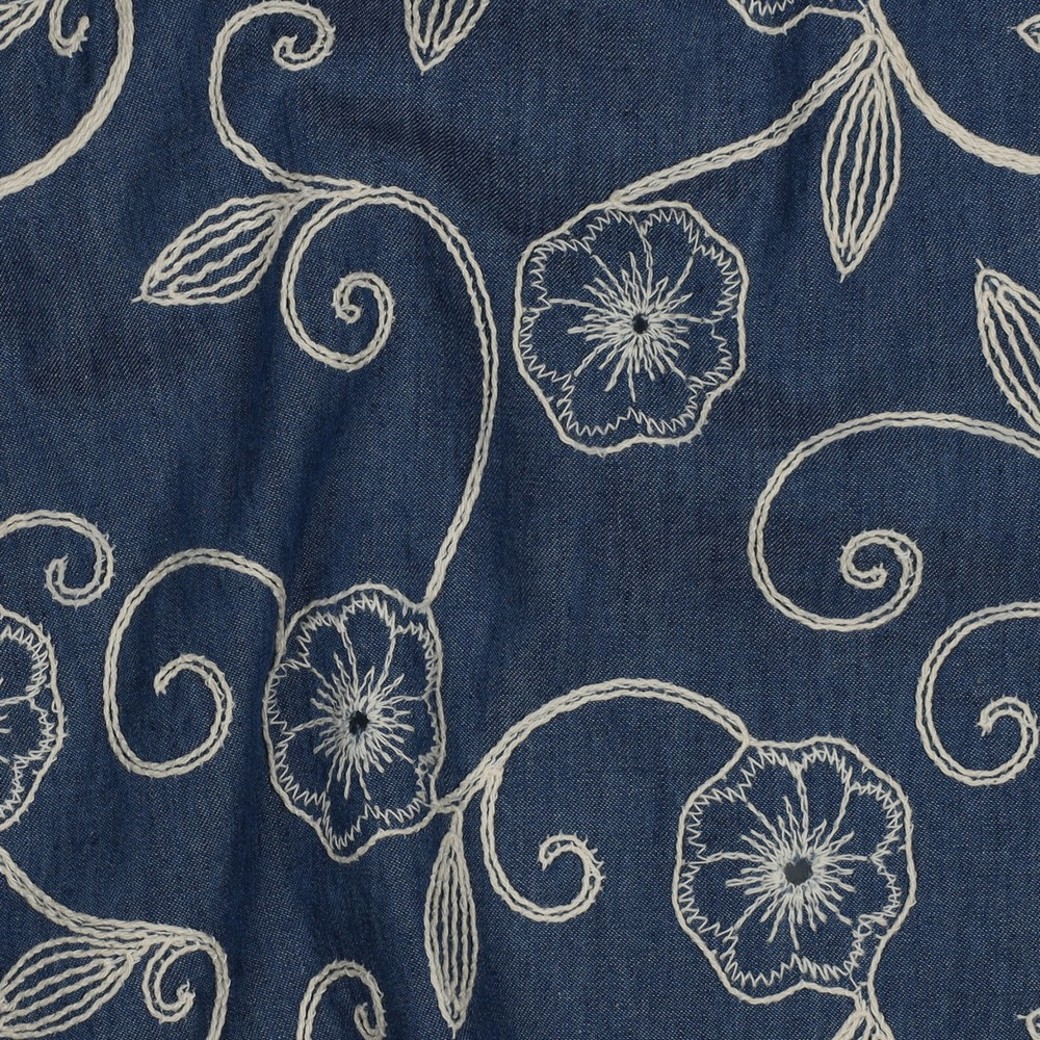 DENIM EMBROIDERY FLOWERS JEANS #2