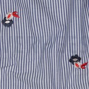 COTTON STRIPES EMBROIDERY FLOWERS BLUE (thumbnail) #2