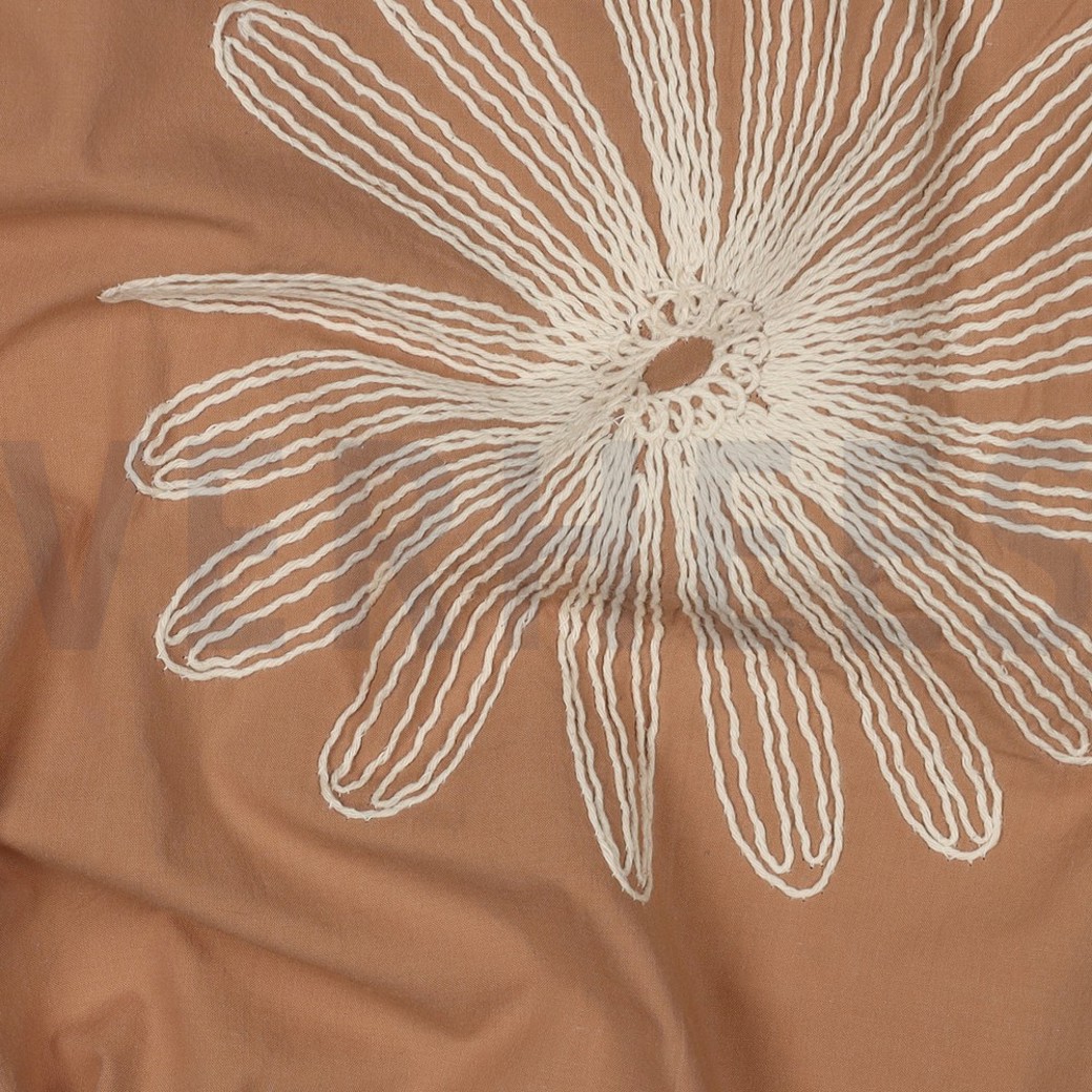 COTTON EMBROIDERY FLOWERS CINNAMON #2
