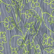 COTTON STRIPES NEON EMBROIDERY BLUE WITH GREEN NEON (thumbnail) #2