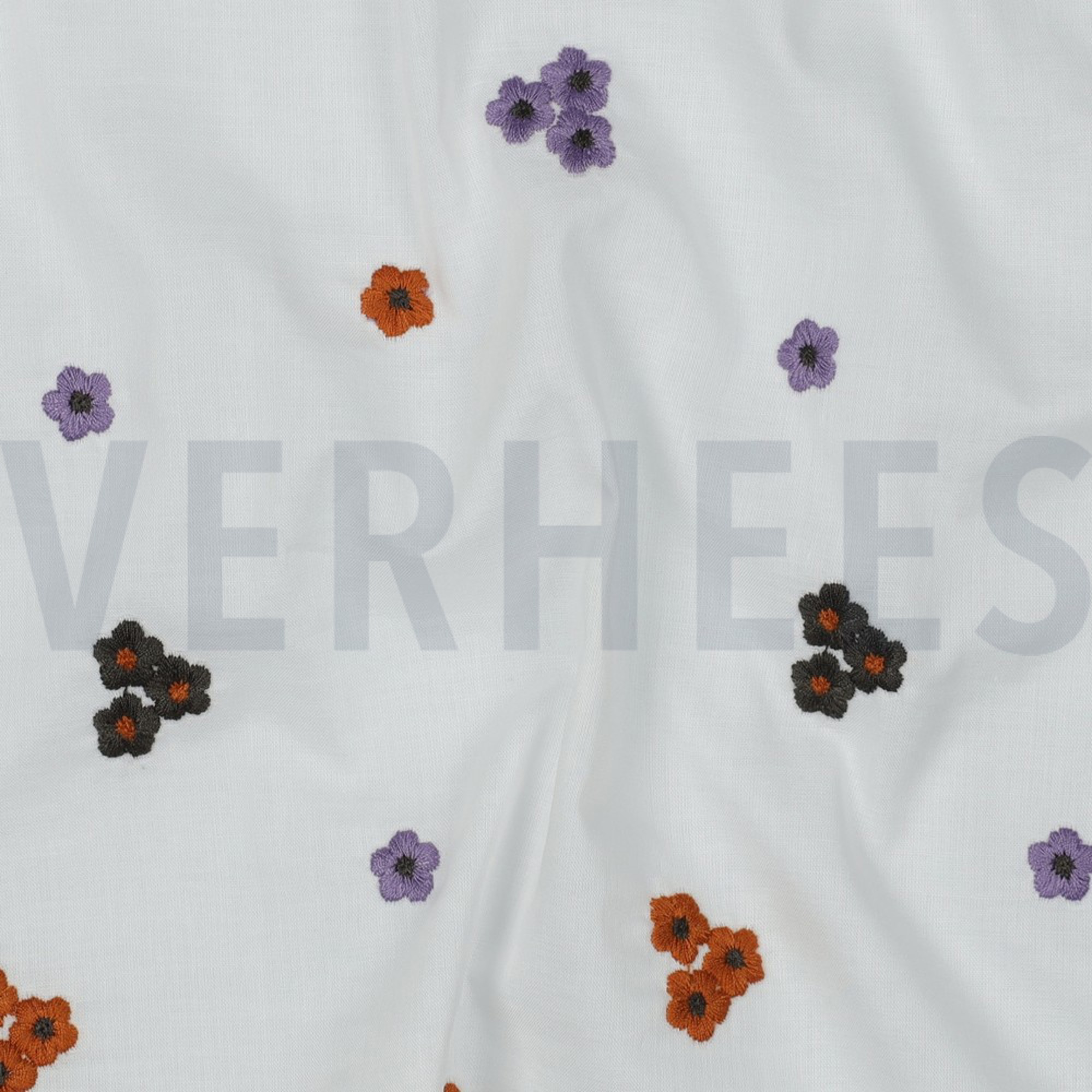 COTTON VOILE EMBROIDERY FLOWERS BRICK (high resolution) #2