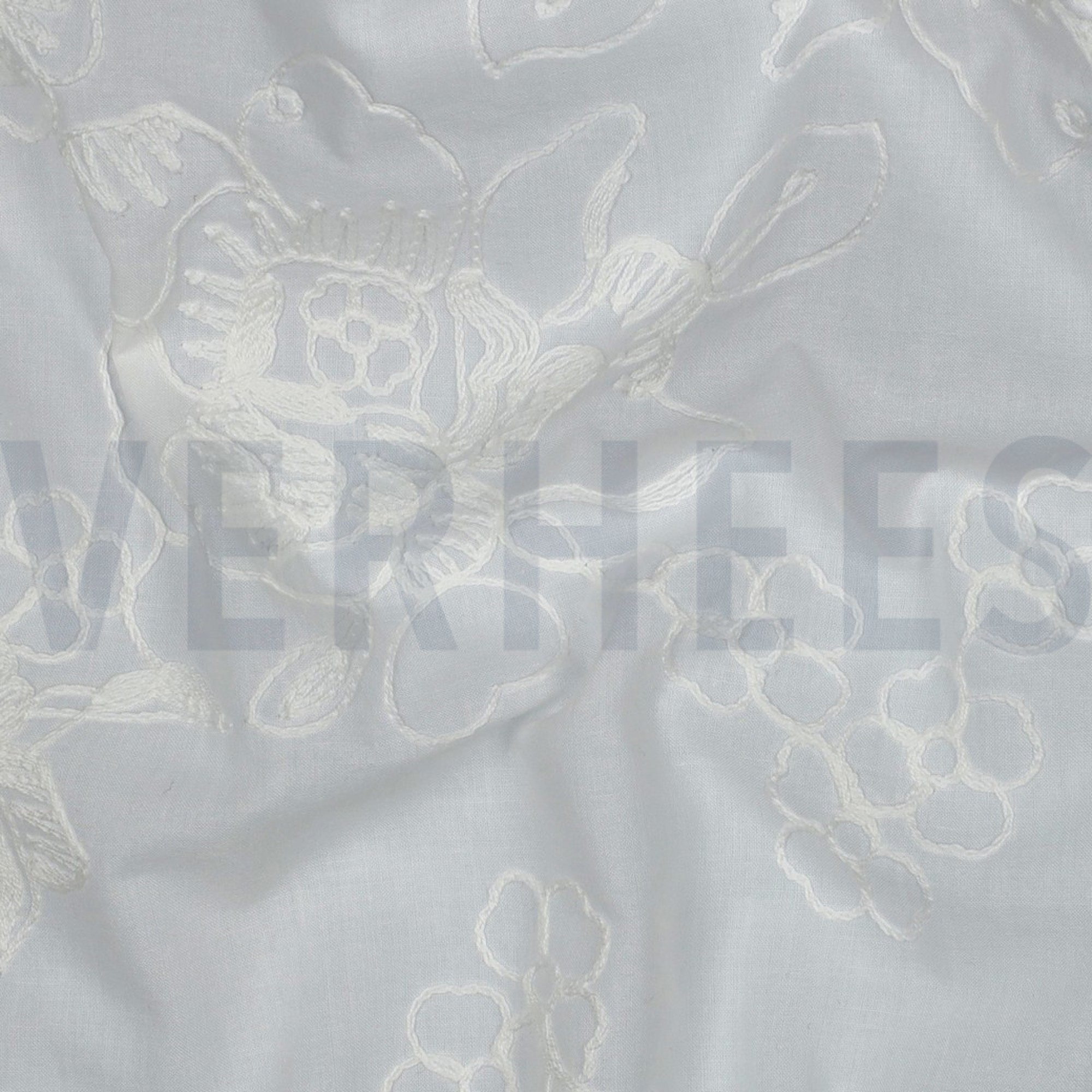 COTTON VOILE EMBROIDERY FLOWERS WHITE (high resolution) #2