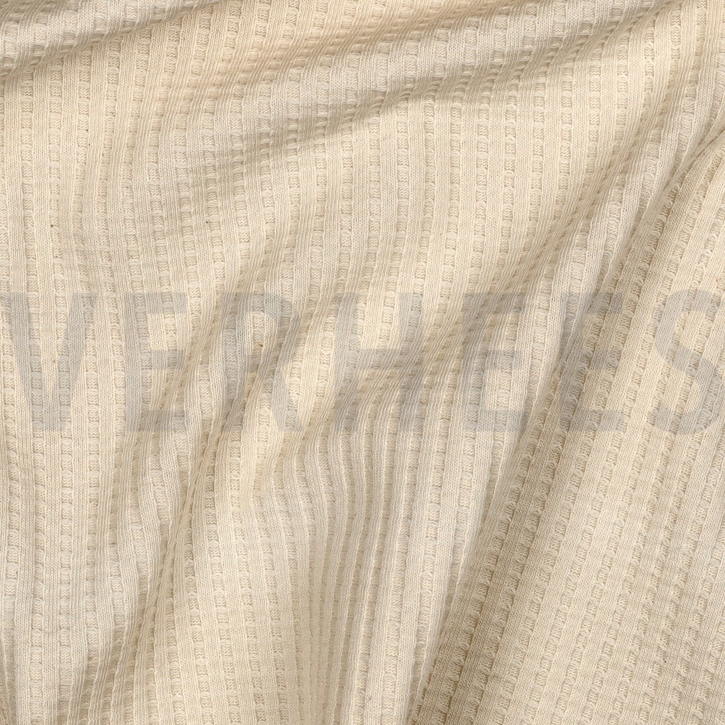 COTTON KNITTED WAFFLE GOTS NATURAL #2