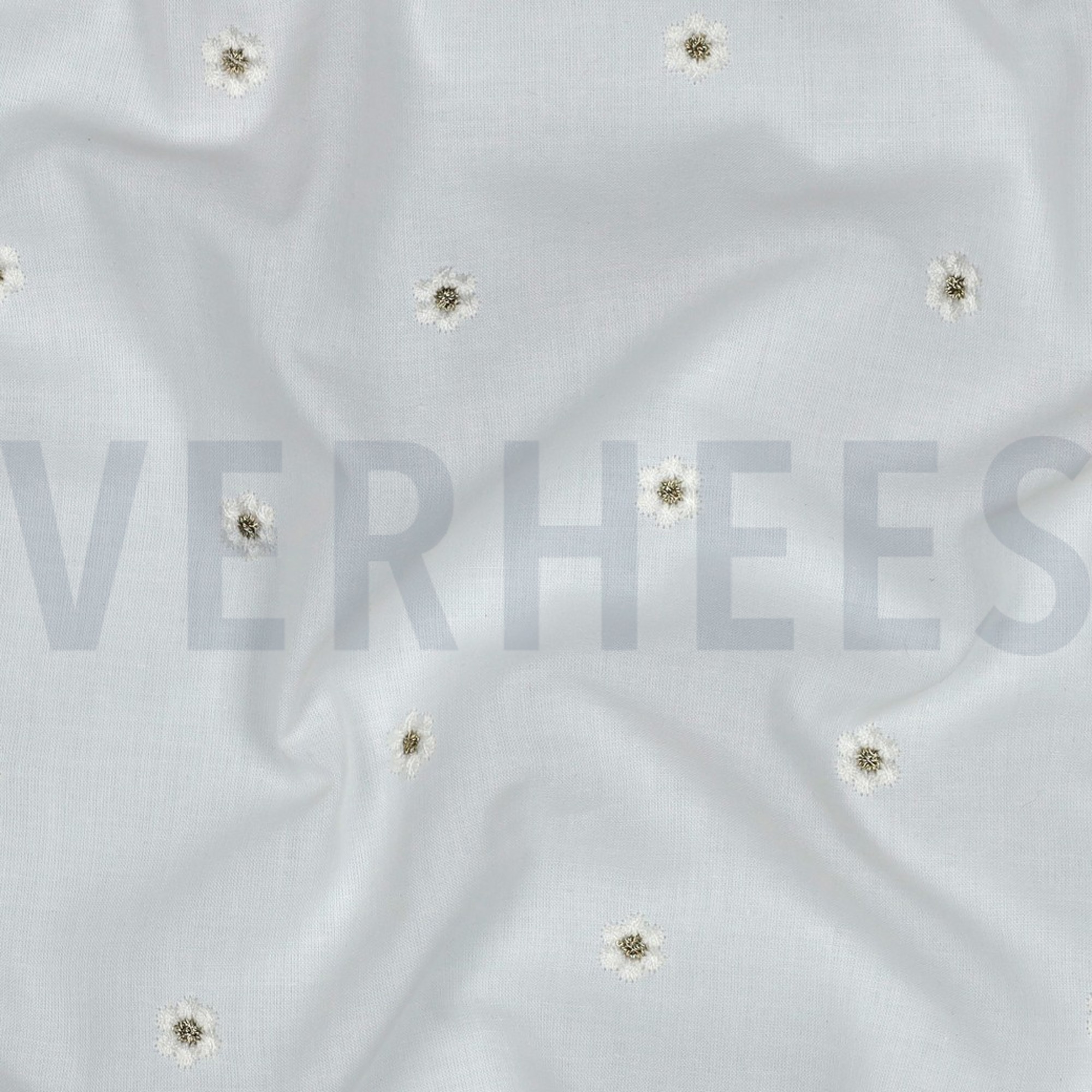 COTTON VOILE EMBROIDERY LUREX FLOWERS WHITE (high resolution) #2