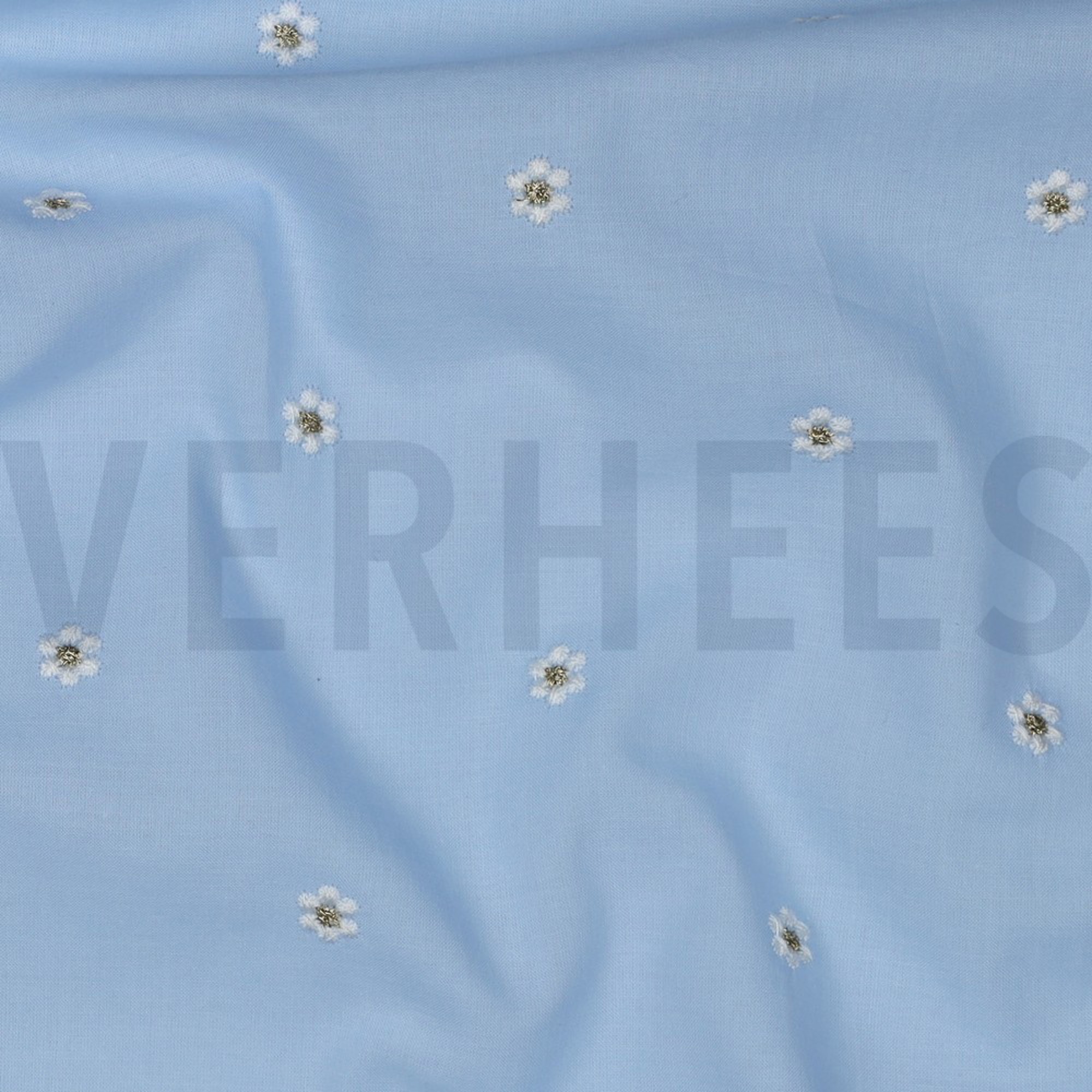 COTTON VOILE EMBROIDERY LUREX FLOWERS LIGHT BLUE (high resolution) #2