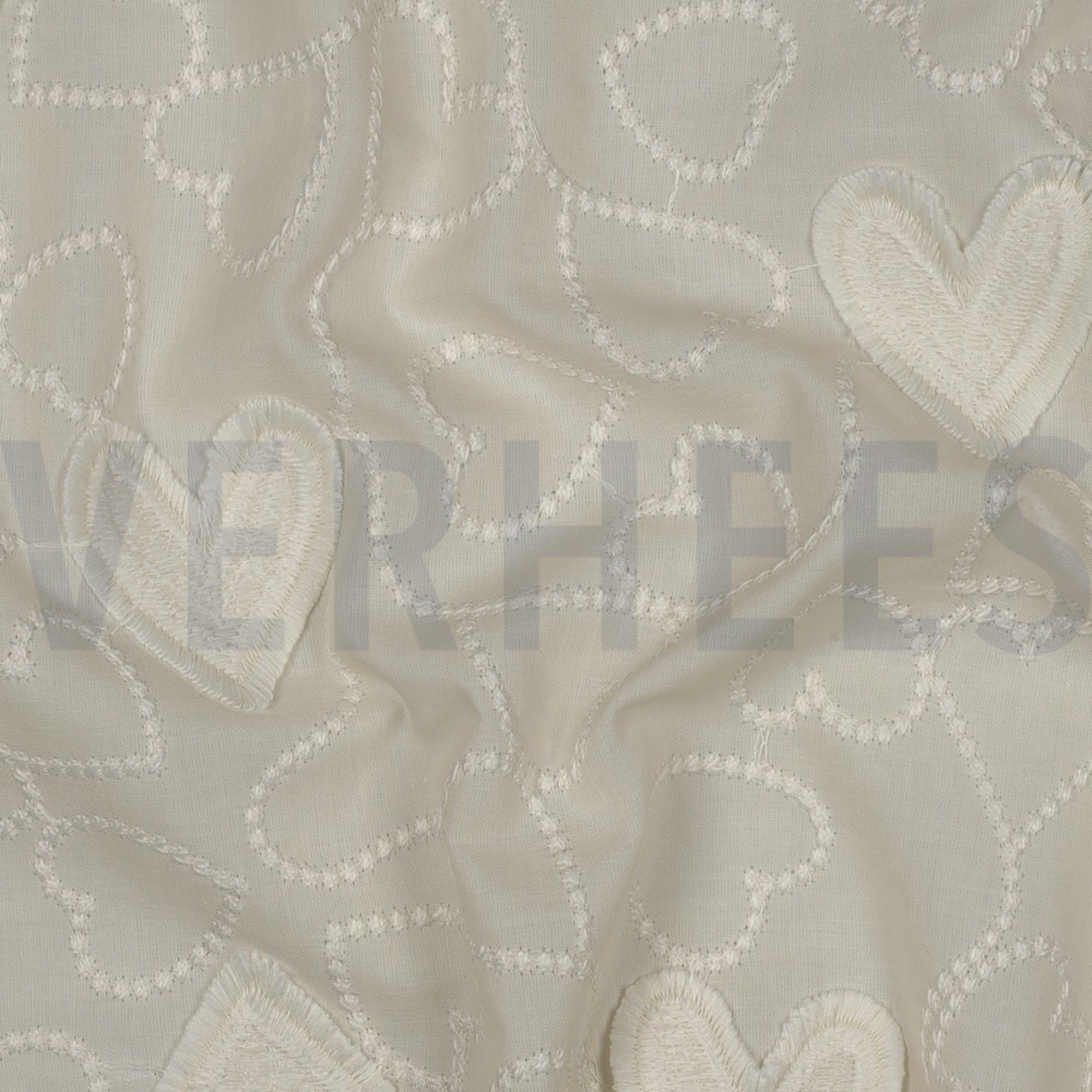 COTTON VOILE HEARTS ECRU (high resolution) #2