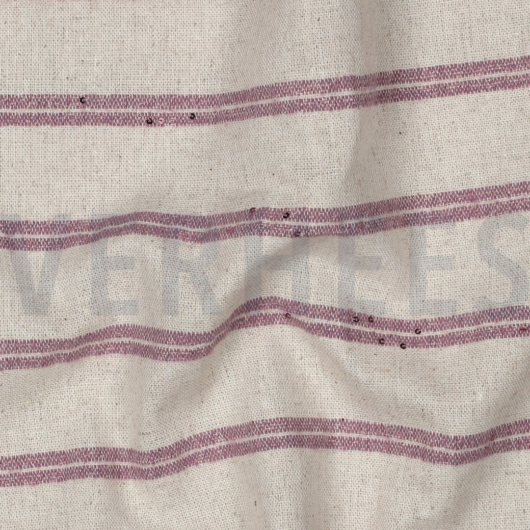 LINEN STRIPES LUREX SEQUINS DARK BLUSH #2