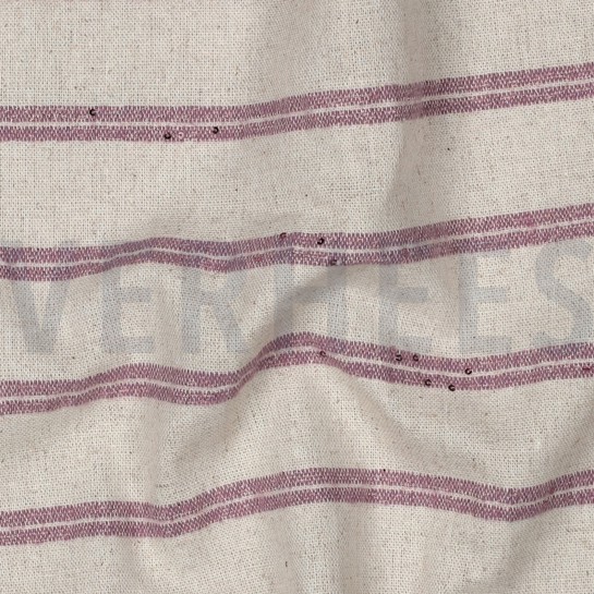 LINEN STRIPES LUREX SEQUINS DARK BLUSH #7