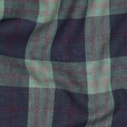 LINEN VISCOSE YARN DYED CHECKS GREEN (thumbnail) #2