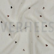 LINEN VISCOSE FOIL HEARTS ECRU (thumbnail) #2