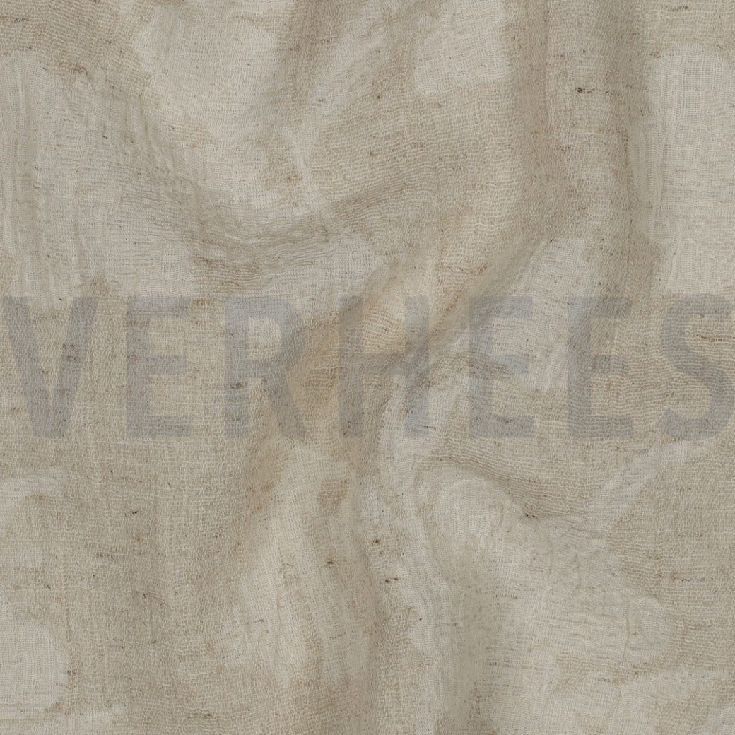 LINEN COTTON JACQUARD FLOWERS NATURAL #2