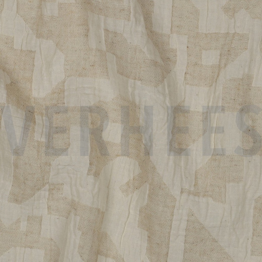 LINEN COTTON JACQUARD ABSTRACT NATURAL #2