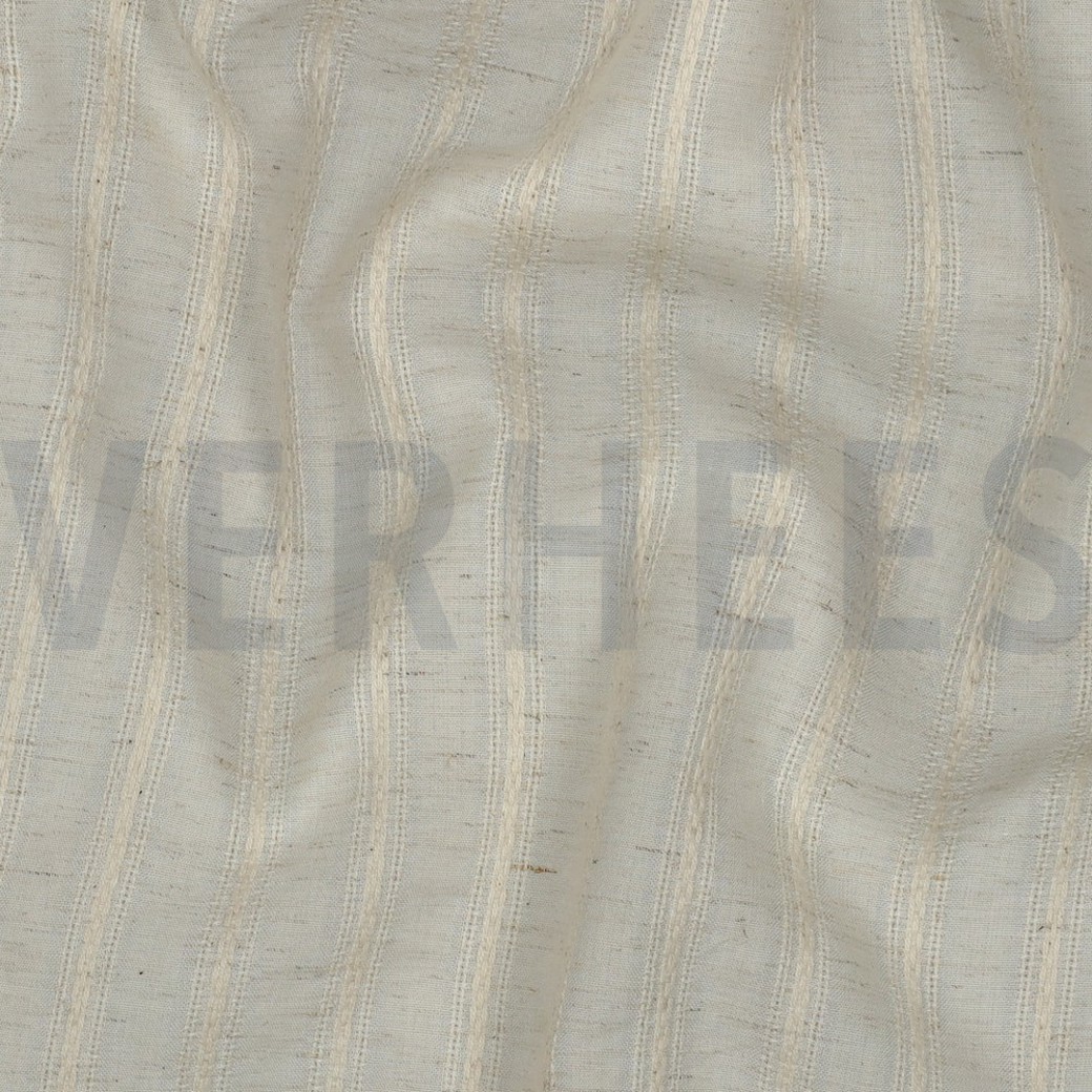 LINEN COTTON JACQUARD STRIPES BEIGE #2