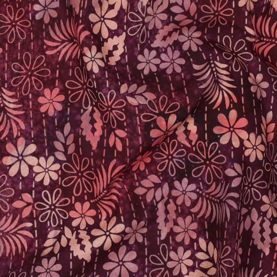 HANDCRAFTED BATIK VISCOSE CERISE #7