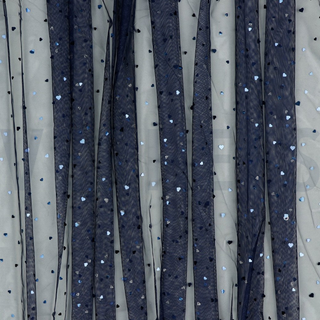 ROYAL TULE HEARTS NAVY #2