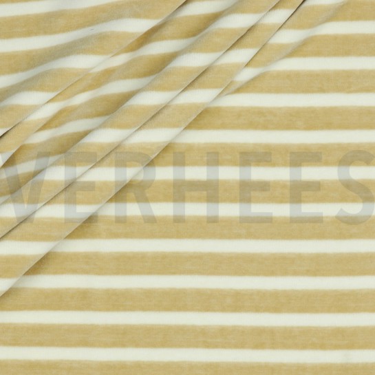 NICKY VELOURS YARN DYED STRIPES SAND / ECRU #7