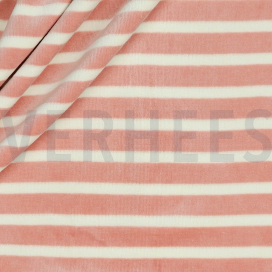 NICKY VELOURS YARN DYED STRIPES ROSE / ECRU #7