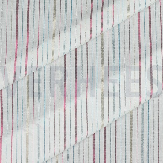 BAUMWOLLE LUREX STREIFEN WEISS #7