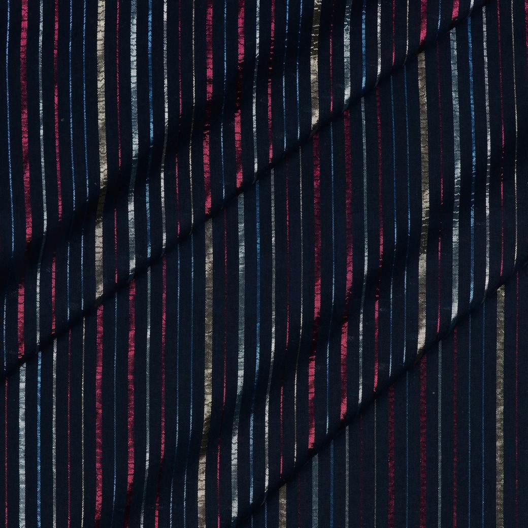 COTTON LUREX STRIPE NAVY #2