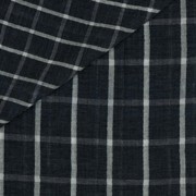 DOUBLE GAUZE MELANGE DOUBLE SIDED CHECK NAVY MELANGE (thumbnail) #2