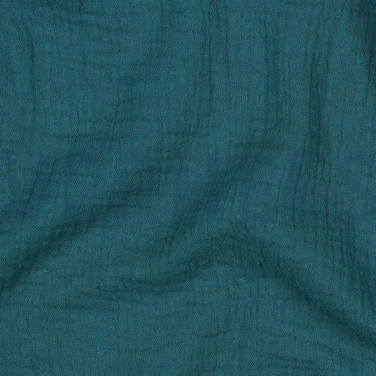 DOUBLE GAUZE GOTS DONKER CYAN #7