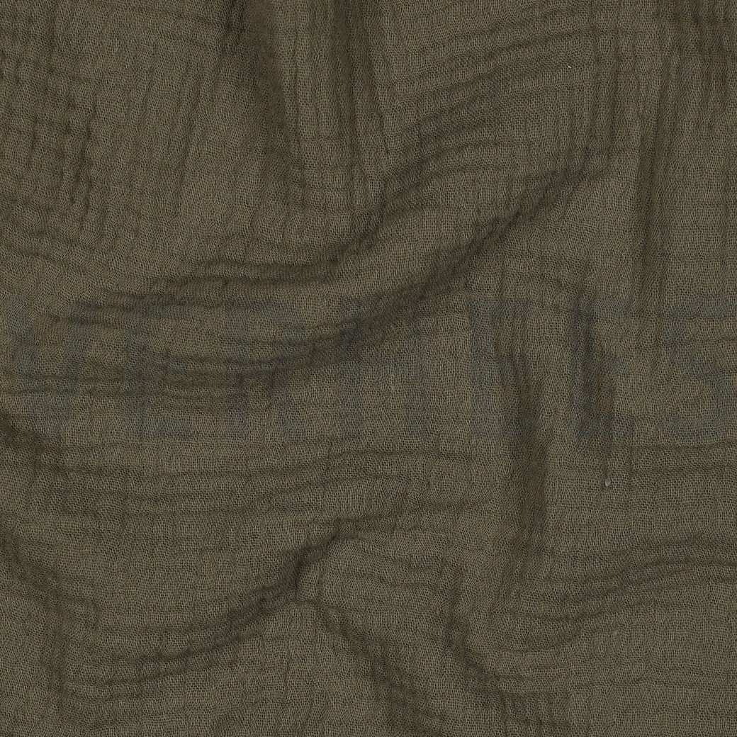 DOUBLE GAUZE GOTS DARK MOSS GREEN #2