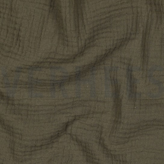 DOUBLE GAUZE GOTS DARK MOSS GREEN #7