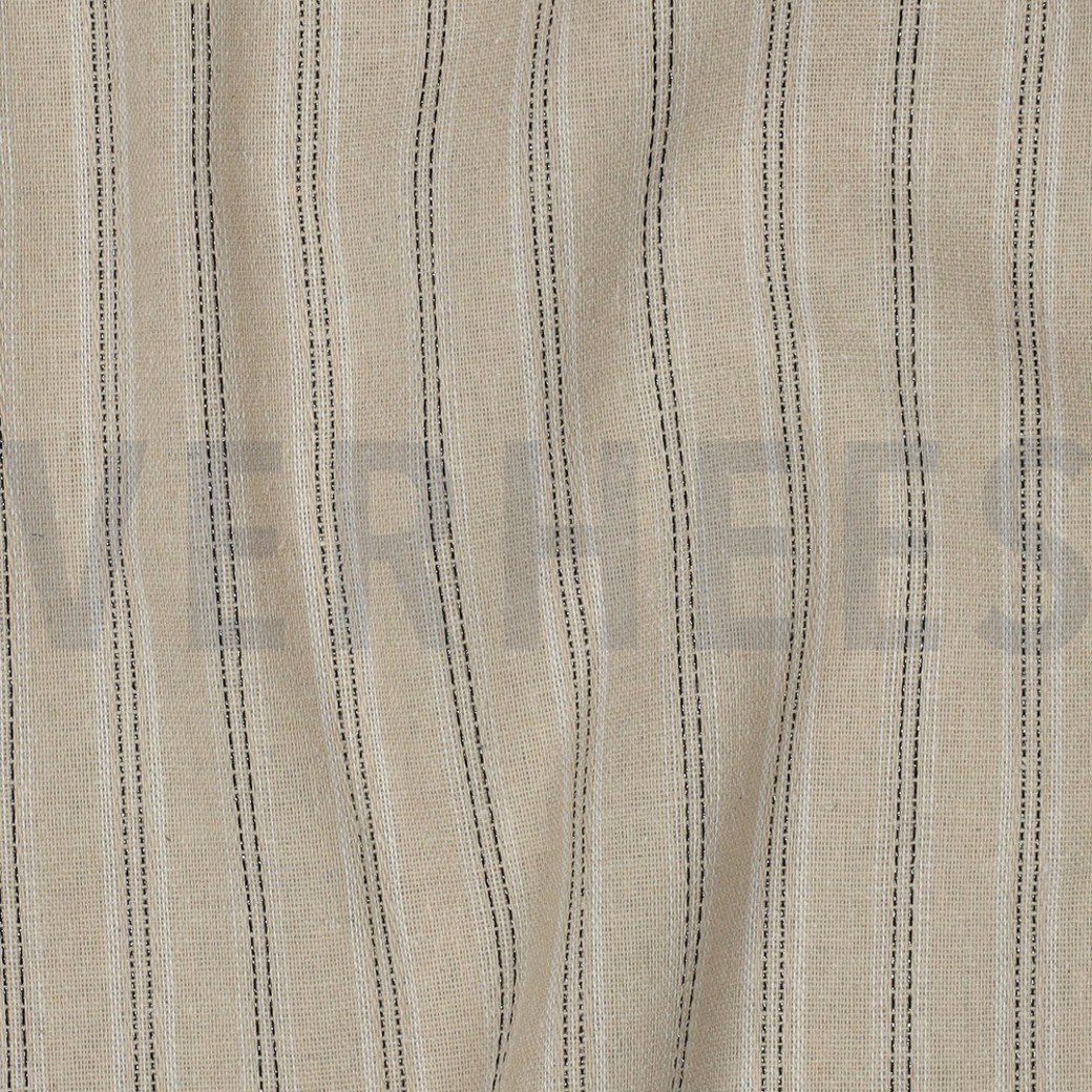 LINEN VISCOSE LUREX STRIPES ECRU #2