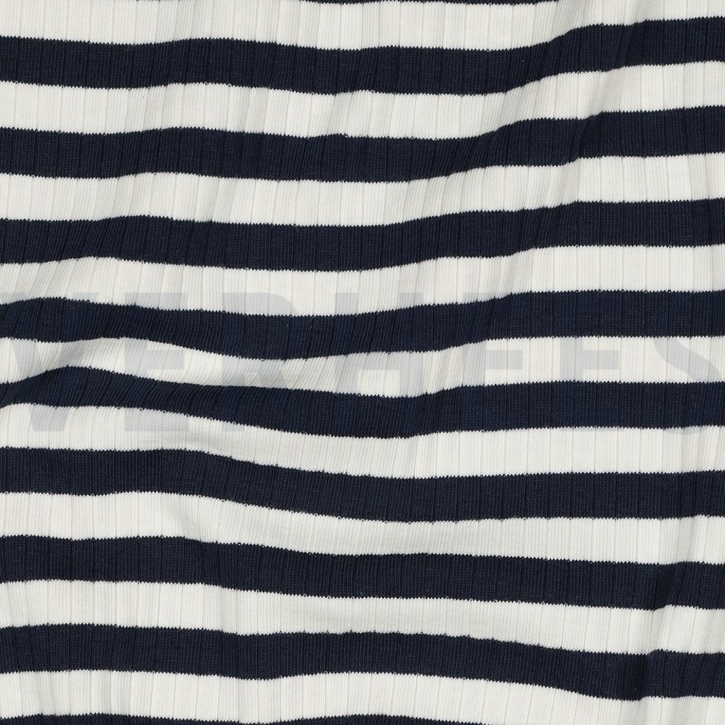 RIB YARN DYED STRIPE NAVY/ECRU #2
