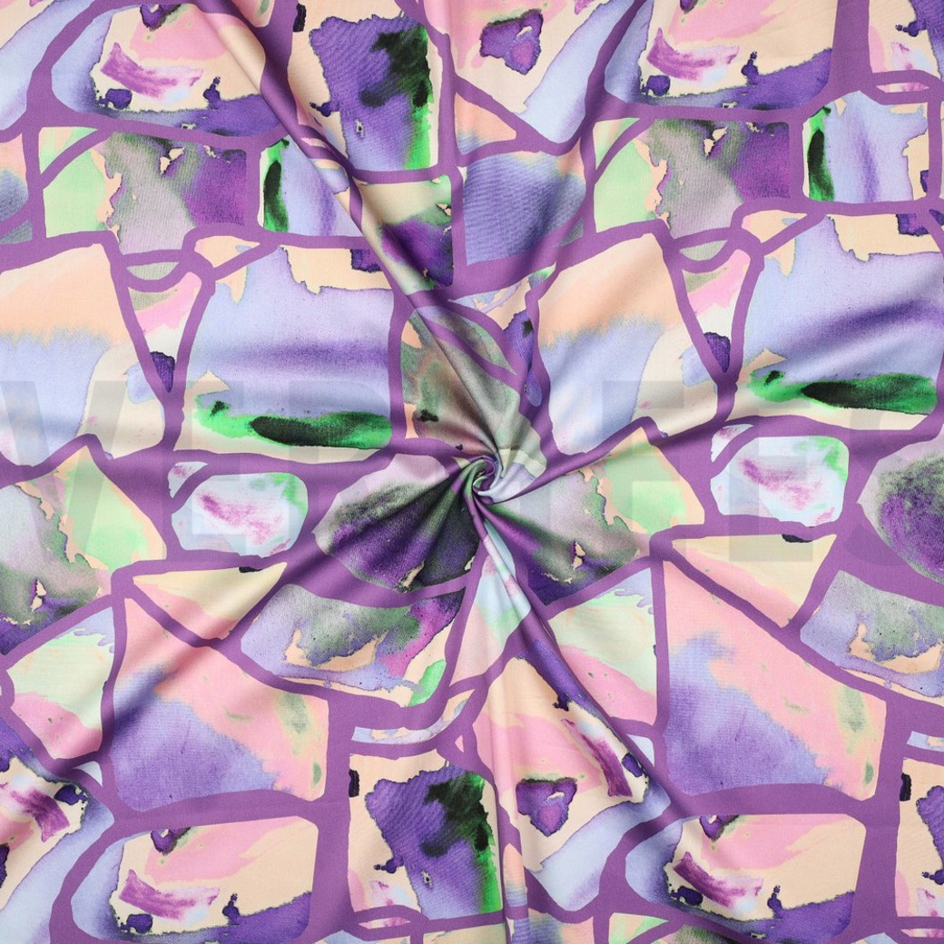 COTTON SATIN DIGITAL RESONATE NEON NERIDA HANSEN PURPLE #2