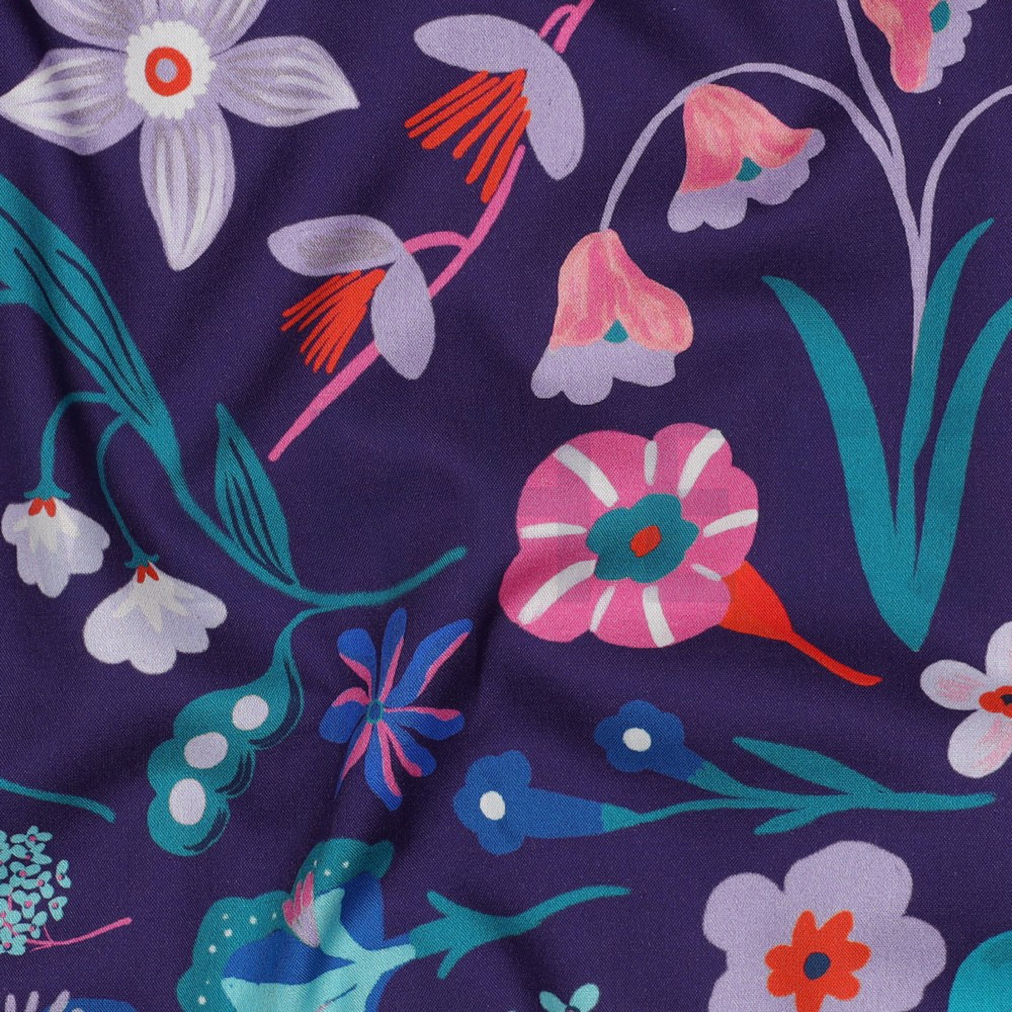 FINE POPLIN DIGITAL MEADOW FLOWER NERIDA HANSEN DARK PURPLE (high resolution) #2